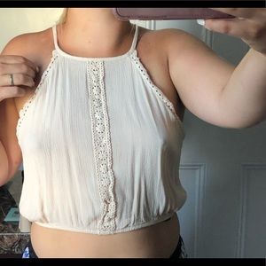 Cute cream crop top